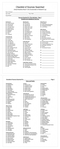 Genealogy Sources Checklist | The Sunburned Penguin